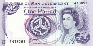 Isle of Man P40b (1 pound ND 1983) Banknote