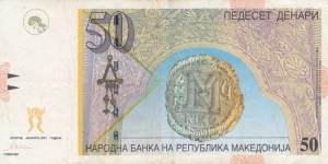 Macedonia P15a (50 denari Jan-2001) Banknote