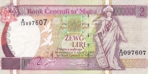 Malta P45b (2 liri 1994) Banknote