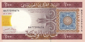 Mauritania P11 (200 ouguiya 28/11-2004) Banknote
