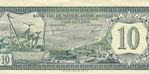 Netherlands Antilles P9b (10 gulden 1/6-1972) Banknote