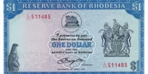 Rhodesia P30b (1 dollar 18/4-1978) Banknote