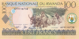 Rwanda P29a (100 francs 2003) Banknote