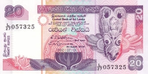 Sri Lanka P103 (20 rupees 1/7-1992) Banknote