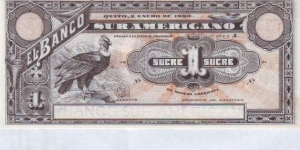  1 Sucre Banknote