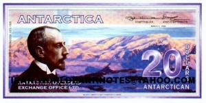 ANTARCTICA 20Dollars(1996)(continent located at the South Pole)  Banknote