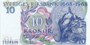 Sweden P56 (10 kronor 1968) Banknote