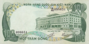 Vietnam South P31a (100 dong ND 1972) Banknote