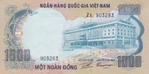 Vietnam South P34a (1000 dong ND 1972) Banknote