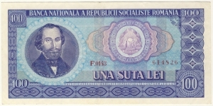 100 Lei Socialist Republic of Romania 1966 Banknote