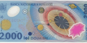 2000 lei Romania 1999 (commemorative note/Polymer issue) Banknote