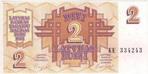 Banknote from Latvia