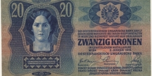 20 Kronen/Korona- Austro/Hungarian Empire Banknote
