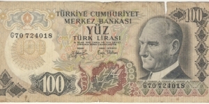 100 Lira Banknote
