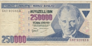 250.000 Lira  Banknote