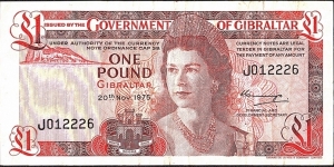 Gibraltar 1975 1 Pound. Banknote