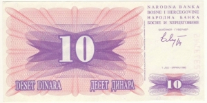 Banknote from Bosnia