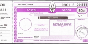 Namibia 1992 60 Cents postal order. Banknote