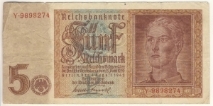 5 Reichsmark(Third Reich 1942) Banknote