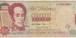 1000 Bolivares Banknote