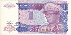 1 Nouveau Zaire(Zaire 1993) Banknote