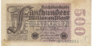 500.000.000 Mark(Weimar Republic 1923) Banknote