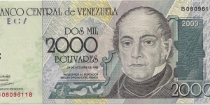 2000 Bolivares Banknote