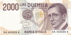 Italy P115 (2000 lire 1990) Banknote
