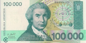 100,000 Dinaraa Banknote