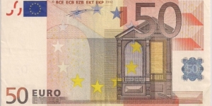 50 Euro, Serial P (Netherlands) European Union Banknote