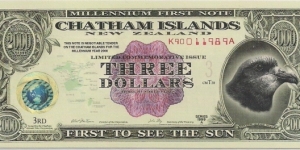 3 Dollars , Chatham Islands Banknote