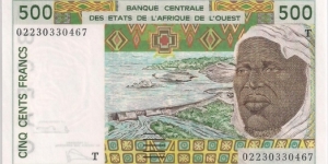 500 Francs , The Central Bank of West African States is a central bank serving the eight west African countries (BCEAO) Serial T Togo Banknote