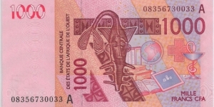 1000 Francs , The Central Bank of West African States is a central bank serving the eight west African countries (BCEAO) Serial A Cote d'lvoire  Banknote