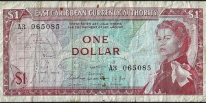 East Caribbean Territories N.D. 1 Dollar. Banknote