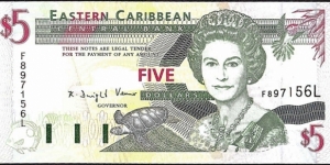 St. Lucia N.D. 5 Dollars. Banknote