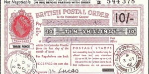 B.F.P.O. 177 1962 10 Shillings postal order.

Extremely rare unknown British Field Post Office issue. Banknote