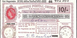 B.F.P.O. 974 1962 10 Shillings postal order.

Extremely rare unknown British Field Post Office issue. Banknote