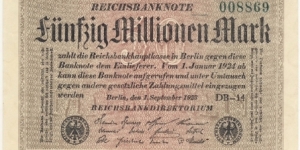 50.000.000 Mark(Weimar Republic 1924) Banknote