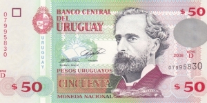 Uruguay P87 (50 pesos uruguayos 2008) Banknote