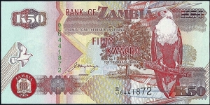 Zambia 2001 50 Kwacha. Banknote