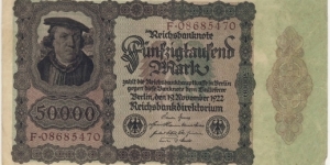 50.000 Mark(weimar republic 1922) ver.2 Banknote