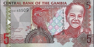 The Gambia N.D. 5 Dalasis. Banknote