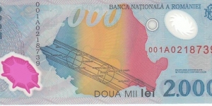 Romania 2000 Lei (polymer) in Folder (Collector Series). Banknote for SWAP/SELL. SELL PRICE IS: $3.0 Banknote