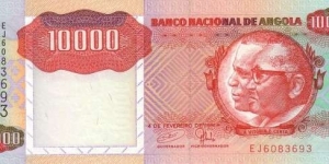 Angola banknote. Two busts of President Aghostino Netto and Jose Edwardo Dos Santos. Antelopes. Rare Banknote Banknote