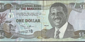 Bahamas 2001 1 Dollar.

This note was very controversial when it was put into circulation. Banknote