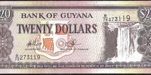 Guyana N.D. 20 Dollars. Banknote