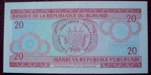 Banknote from Burundi