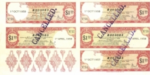 5 pcs 1957/1958/1959
WAR LOAN 1952-59
$1.50 Banknote