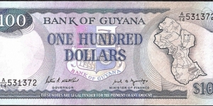 Guyana N.D. 100 Dollars. Banknote