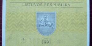 Banknote from Lithuania